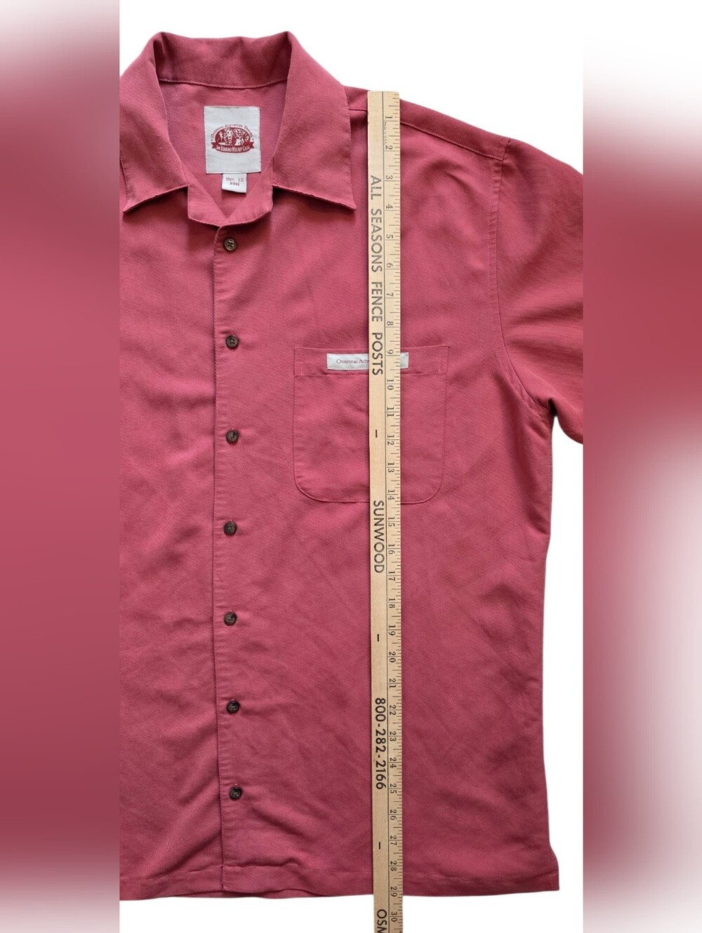 Overseas Adventure Travel Large Mauve Sir Edmund Hillary Club Camp Shirt - Picture 7 of 7